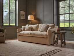 Silves Two Seater Sofa - Warm Sand Wide Cotton Stripe - thumbnail 4