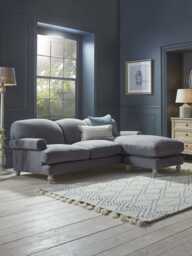 Kiruna Chaise Right Hand Facing Sofa - Carbon Opulent Cotton Velvet - thumbnail 1