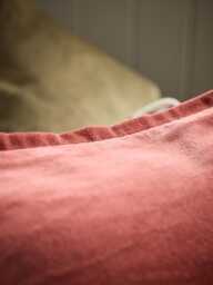 Velvet & Cotton Linen Large Square Cushion Cover - Deep Red - thumbnail 3