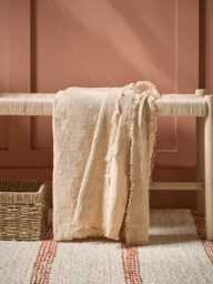 Frayed Edge Bedspread - Natural