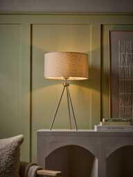 Brushed Silver Tripod Table Lamp - thumbnail 2