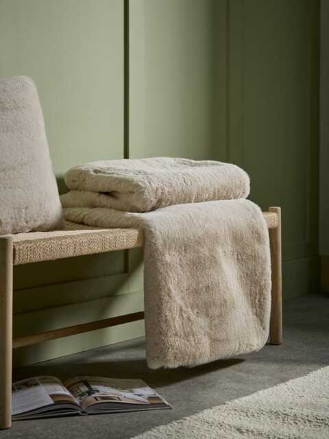Cosy Luxe Faux Fur Throw - Cream - image 1