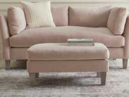 Dinan Ottoman - Delicate Rose Opulent Cotton Velvet - thumbnail 3