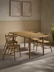 Weathered Oak Rectangle Dining Table - 6 Seater - thumbnail 2