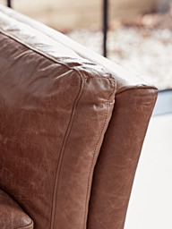 Tetbury Leather Sofa - Tan - thumbnail 3