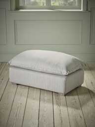 Umea Ottoman - Peony Wide Cotton Stripe - thumbnail 2