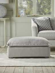 Umea Ottoman - Peony Wide Cotton Stripe