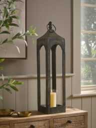 Indoor Outdoor Antiqued Metal Lantern