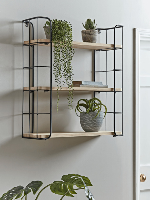 Industrial Wood & Metal Shelf Unit - Large - image 1