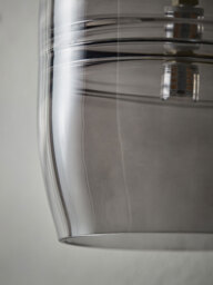 Smoked Ribbed Glass Wall Light - Rectangular - thumbnail 3