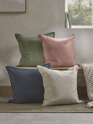 Cotton Linen Large Square Cushion Cover - Natural - thumbnail 4