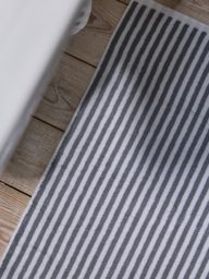 Cotton Striped Bath Mat - Cloud Grey - thumbnail 3