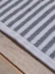 Cotton Striped Bath Mat - Cloud Grey - thumbnail 2