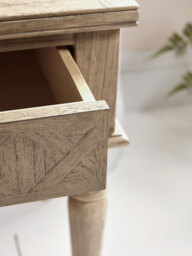 Geometric Parquet Single Drawer Bedside Table - thumbnail 3