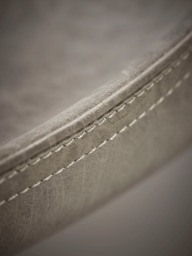 Two Faux Leather Counter Stools - Grey - thumbnail 3