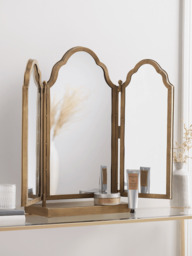 Folding Table Mirror Brass - thumbnail 1