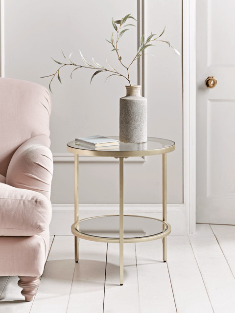 Glass Display Side Table - Soft Gold - image 1