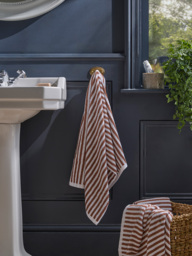 Cotton Striped Hand Towel - Maple