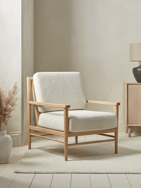 Bouclé & Cane Armchair - image 1