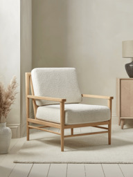 Bouclé & Cane Armchair - thumbnail 1