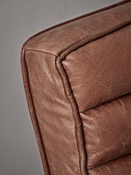 Ribbed Leather Armchair - Tan - thumbnail 2
