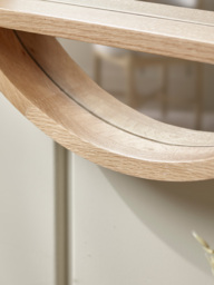 Round Oak Shelf Mirror - thumbnail 2