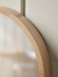 Round Oak Shelf Mirror - thumbnail 4
