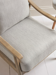 Curved Arm Mid Century Chair - Linen Look - thumbnail 3