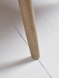 Curved Arm Mid Century Chair - Linen Look - thumbnail 5