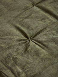 Pintucked Velvet & Cotton Linen Kingsize Quilt - Moss Green - thumbnail 3