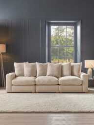 Lyon Two Seater Sofa - Deep Cyan Opulent Cotton Velvet - thumbnail 2
