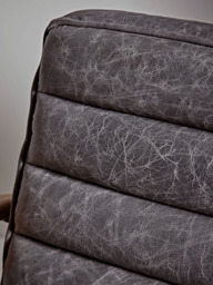 Ribbed Leather Armchair - Black - thumbnail 5