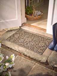 Floral Golden Rubber Doormat - thumbnail 1