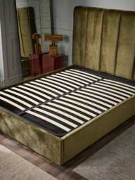 Ribbed Olive Velvet Bed - King - thumbnail 4