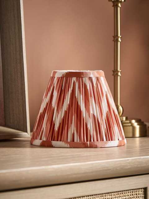 Tapered Clip On Shade - Orange Zig Zag Ikat - image 1