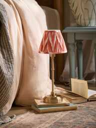 Tapered Clip On Shade - Orange Zig Zag Ikat - thumbnail 2