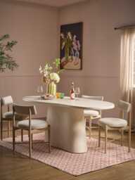 Cleo Concrete Oval Dining Table - 6 Seater - thumbnail 1