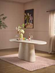 Cleo Concrete Oval Dining Table - 6 Seater - thumbnail 4