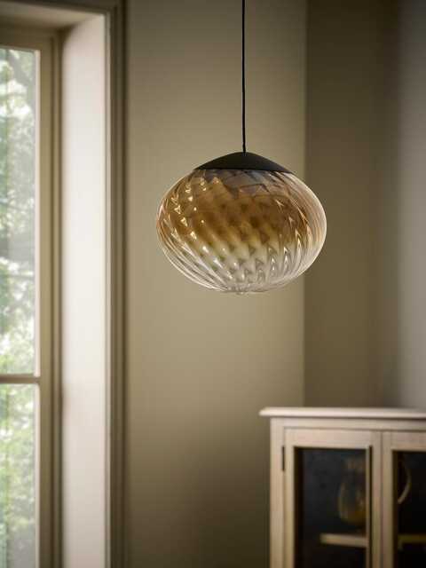 Amber Spiral Glass Pendant - image 1