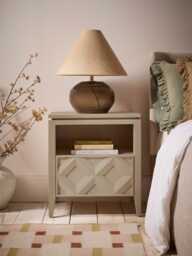 Oak Diamond Bedside Table