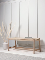 Woven Rope Oak Bench
