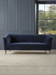 Kemi Three Seater Sofa - Navy Opulent Cotton Velvet - thumbnail 3