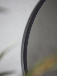 Black Slim Frame Round Mirror - Large - thumbnail 2