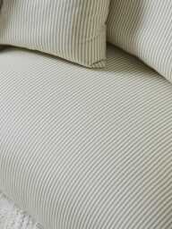 Geneve Love Seat - Vintage Taupe Cotton Stripe - thumbnail 4