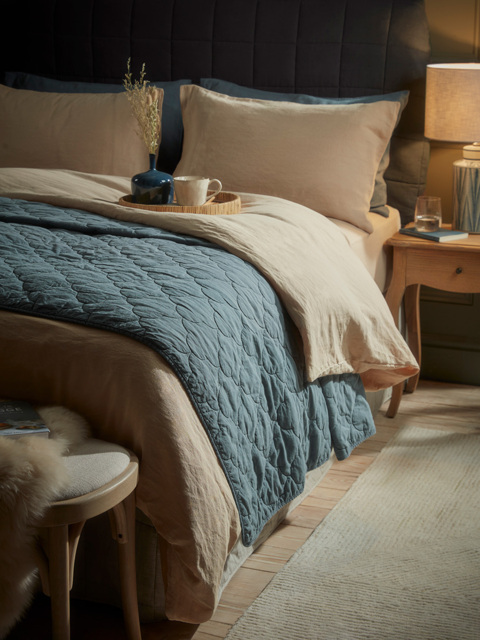 Quilted Bedspread - Indigo - image 1
