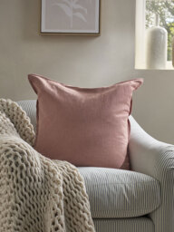 Cotton Linen Large Square Cushion Cover - Vintage Rose