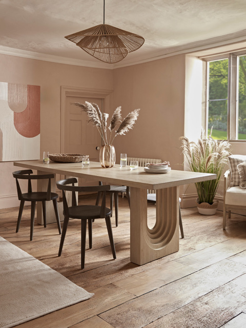 Tapered Arch Rectangle Dining Table - 6 Seater - image 1