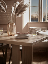Tapered Arch Rectangle Dining Table - 6 Seater - thumbnail 2