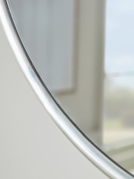 French Round Wall Mirror - Antique Silver - thumbnail 4