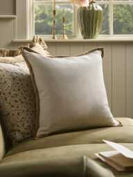 Velvet & Cotton Linen Square Cushion Cover - Nutmeg - thumbnail 2